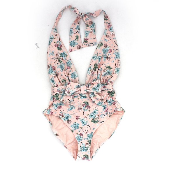 WeWoreWhat Swim Weworewhat Brooklyn One Piece Halter Swimsuit Pink